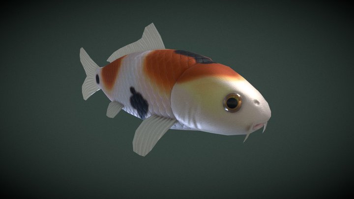 Animated Swimming Koi Fish 3D Model