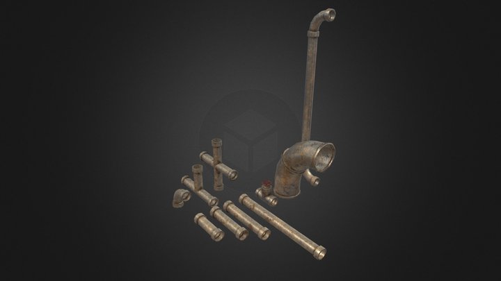 Modular Industrial Pipes – Modello 3D gratuito STL