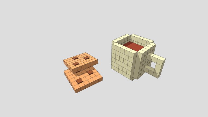 664230033 Cookies And Coffee Model 3D Model