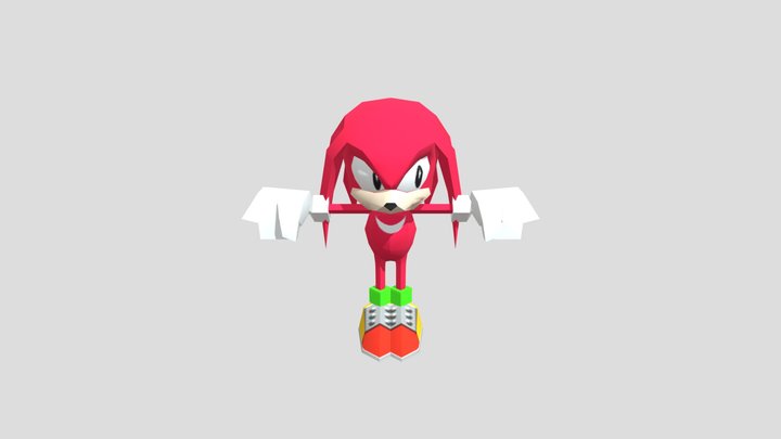 Knuckles Classic Low- Poly 3D Model