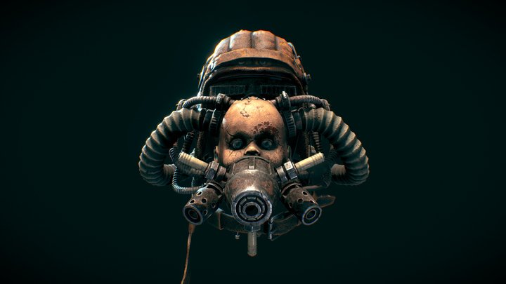 Post-apocalyptic wasteland helmet 3D Model