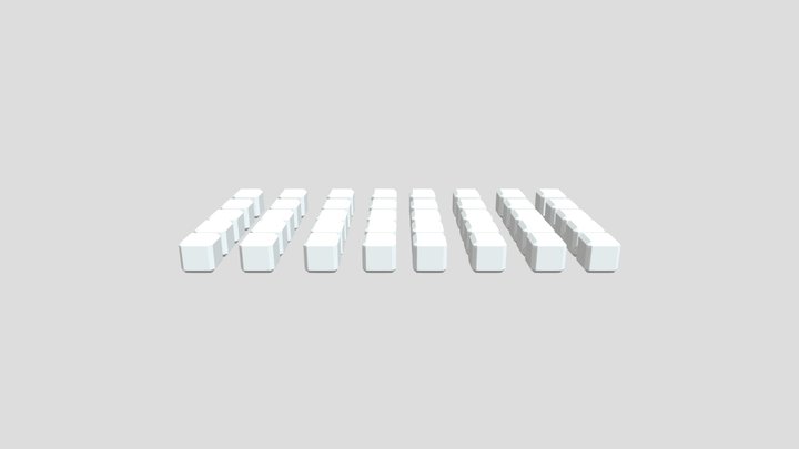 40 Beveled Cubes 3D Model