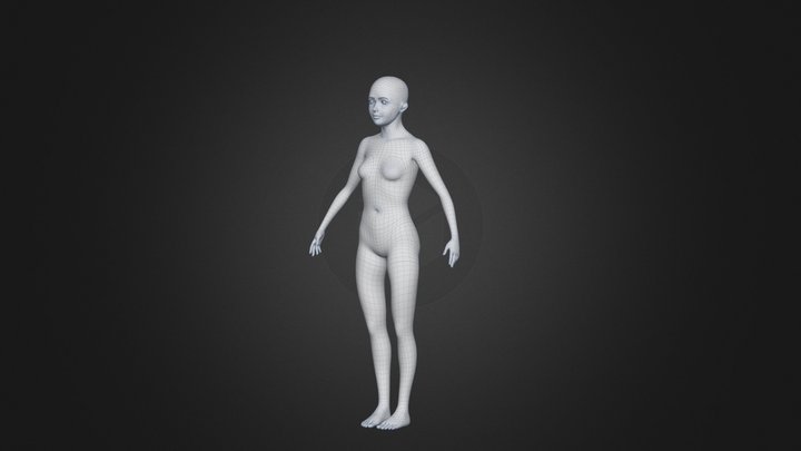 All-Quads Female Youth  Basemesh 3D Model