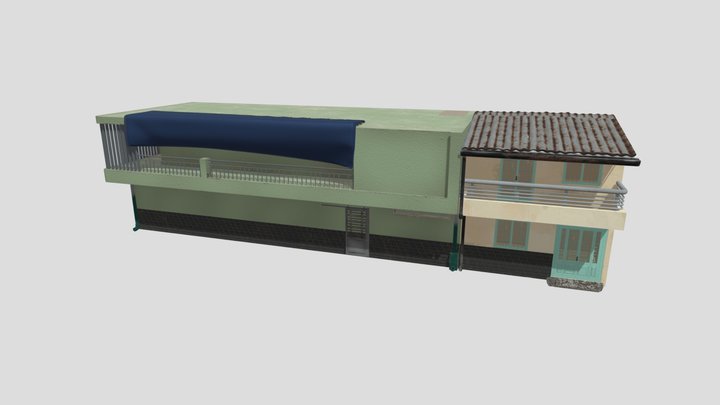 3D house model for game scene on Blender 3D Model