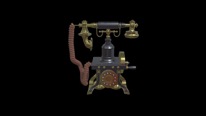 Vintage Telephone For Games 3D Model