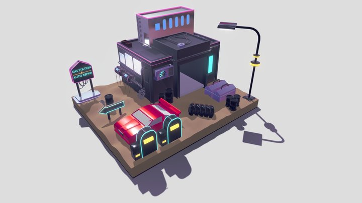 Cyberpunk Building@ Youtube 3D Model