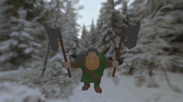 Viking Angry Low Poly 3D Model
