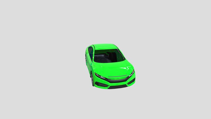 Honda Civic Coupe 2020 Metaverse Green 3D Model