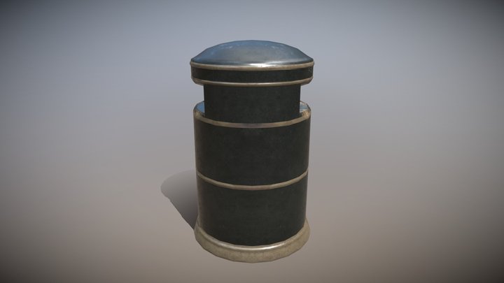 Streetbin Low Poly 3D Model