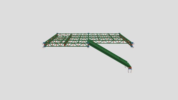 Mezanino metalico treliçado 3D Model