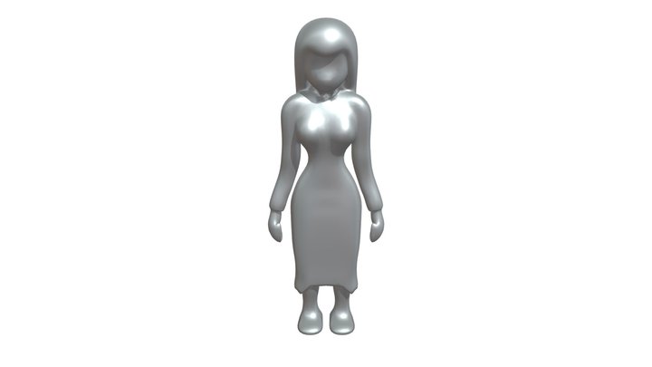 Female cartoon character 3D Model