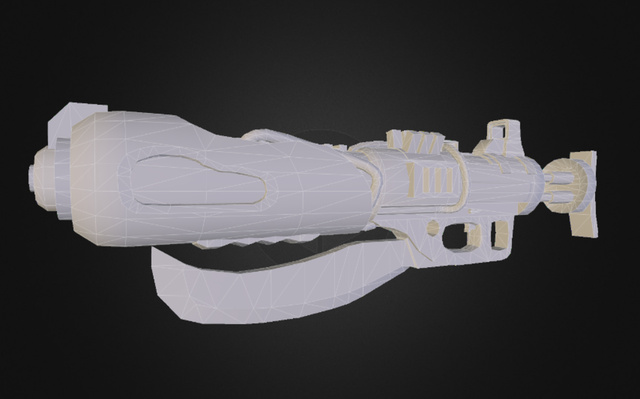 Sci-Fi Gun Low Poly WIP 3D Model
