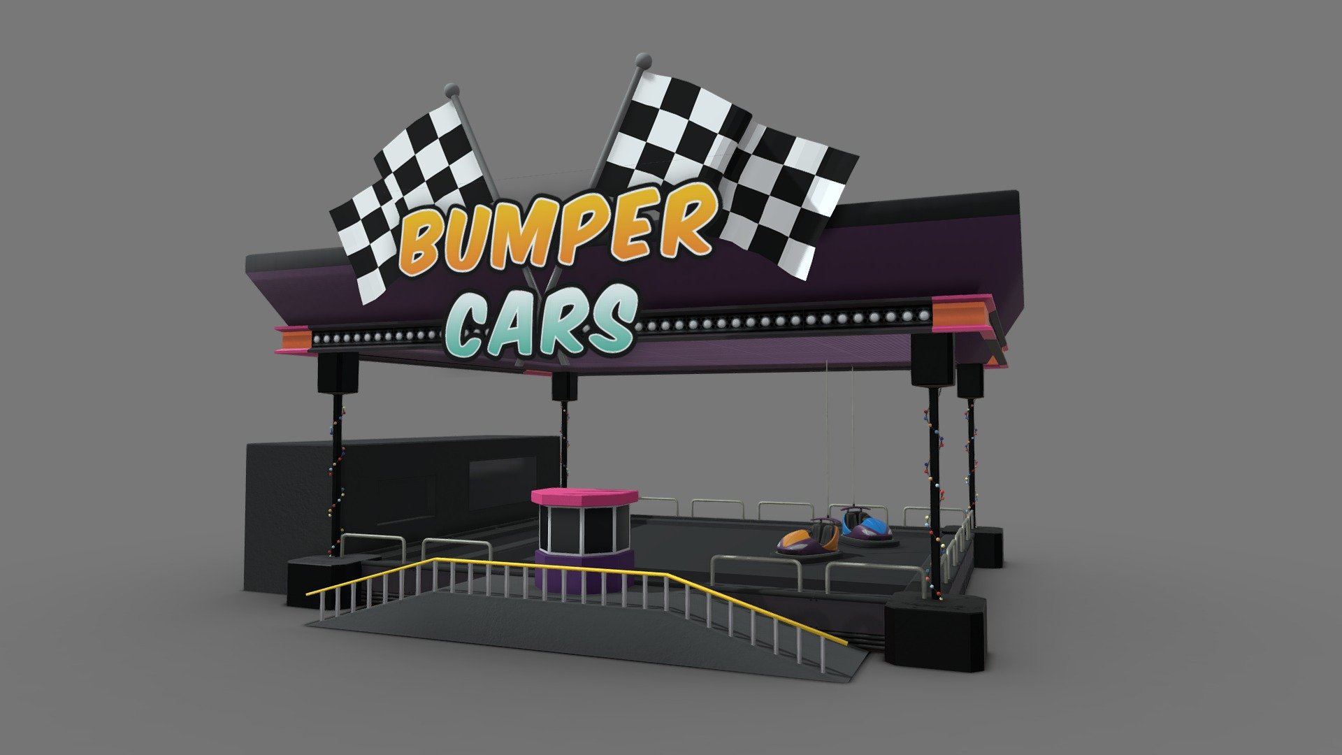 Bumper cars game attraction - Download Free 3D model by assetfactory ...