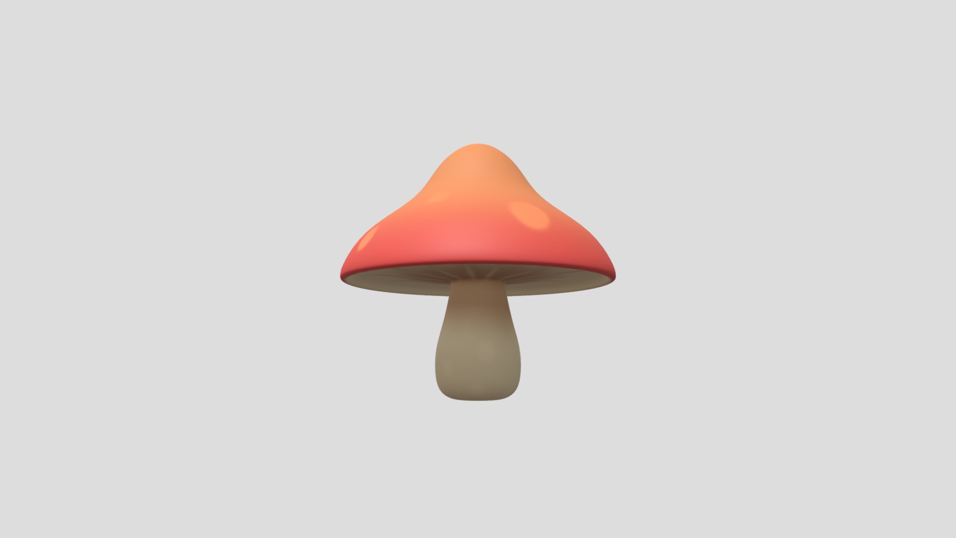 3D model Mushroom - This is a 3D model of the Mushroom. The 3D model is about a mushroom with a white background.
