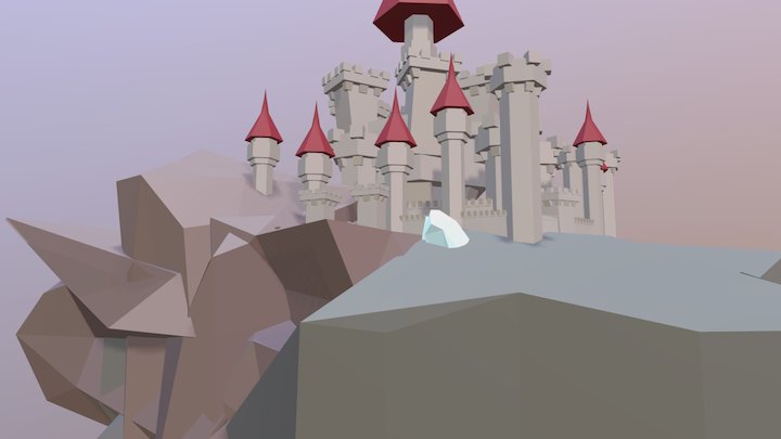 Low Poly Castle 3D Model