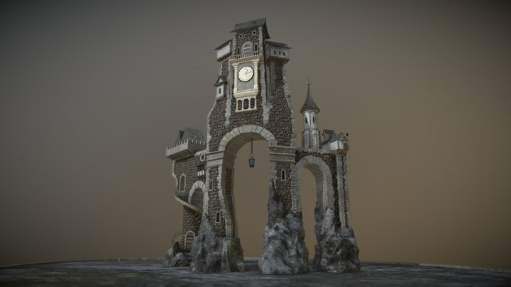 Three Towers Castle 3D Model