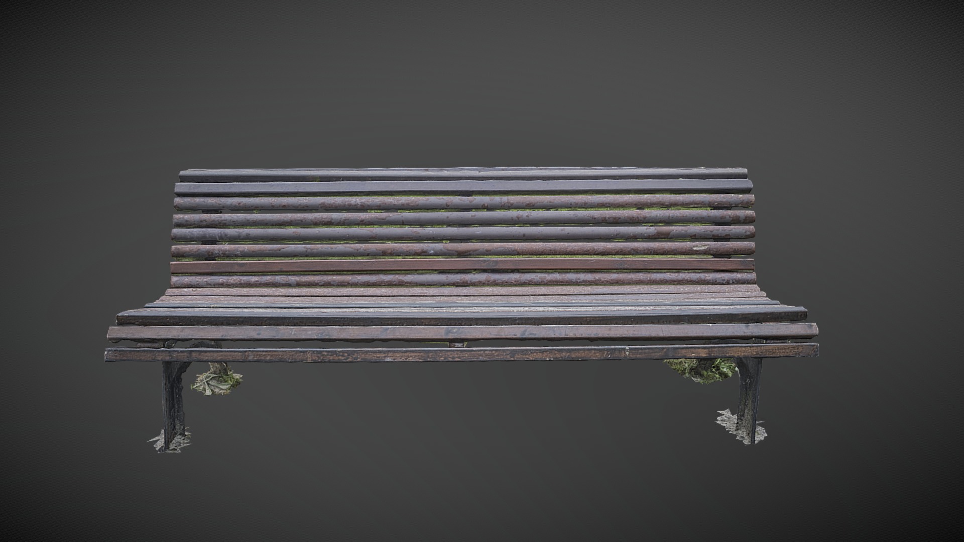 3D model Street park bench  photogrammetry scan - This is a 3D model of the Street park bench  photogrammetry scan. The 3D model is about a bench with a black background.