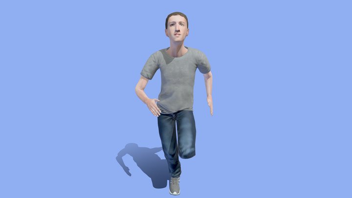 Mark Zuckerberg Running 3D Model