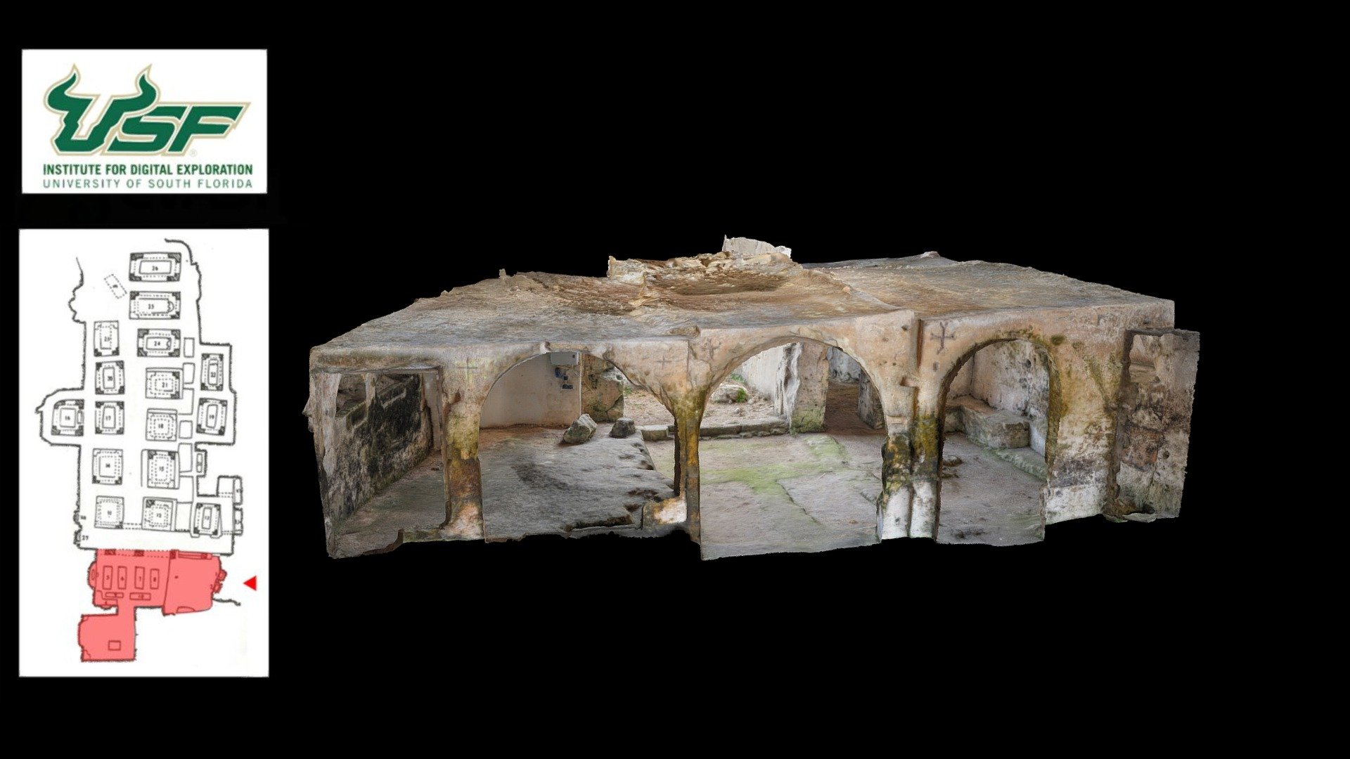 Oratory chapel with frescoes — Sketchfab embed 3D viewer