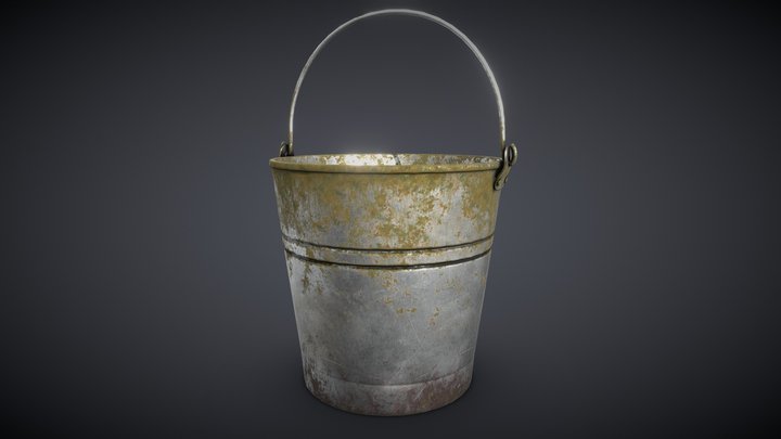 Old Metal Bucket 3D Model