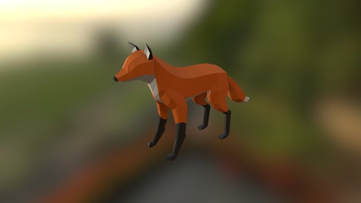 Low-Poly Red Fox 3D Model