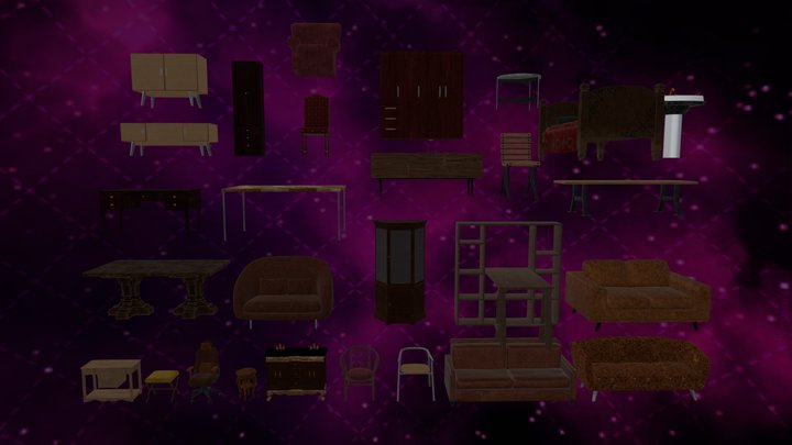 Furniture Collection Part One FREE Low Poly – Modèle 3D gratuit STL