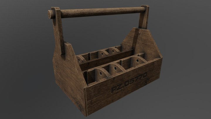 Wooden Toolbox 3D Model