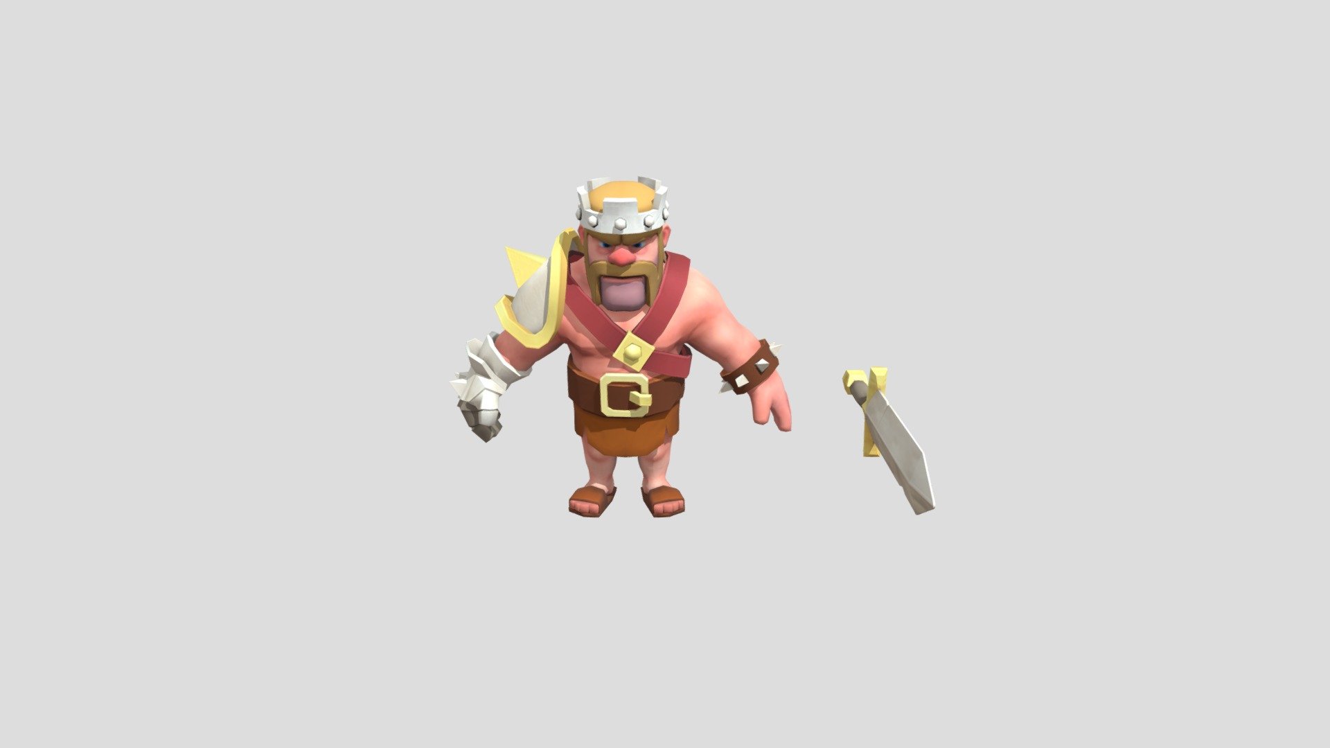 Barbarian King Character Download Free 3d Model By Eaglehunter2 