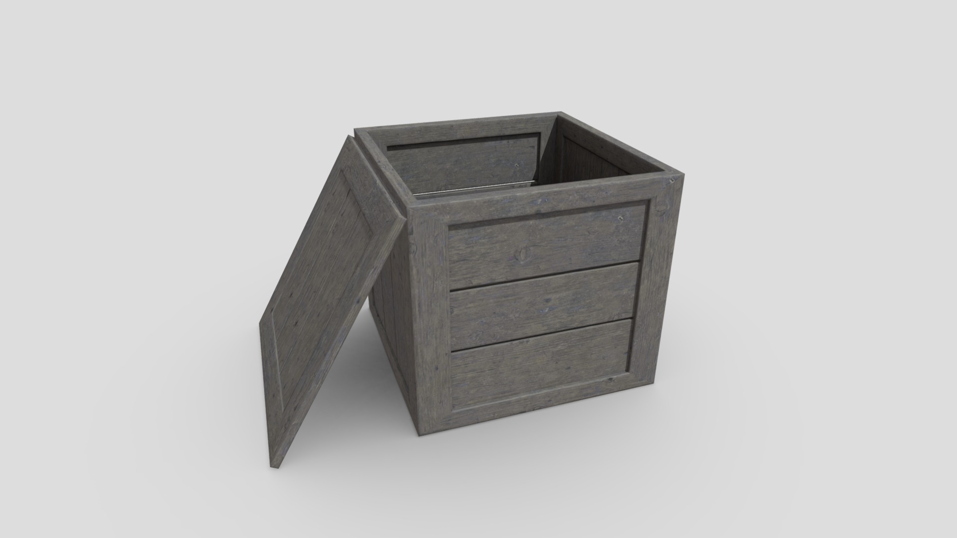 3D model Wooden Box - This is a 3D model of the Wooden Box. The 3D model is about a wooden box with a white background.