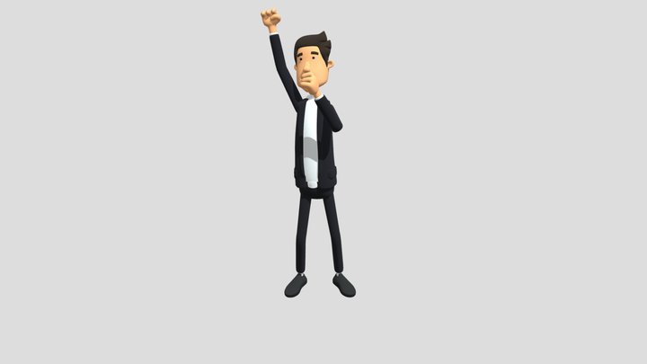 Office Mascot. Stylish 3D Businessman Character 3D Model