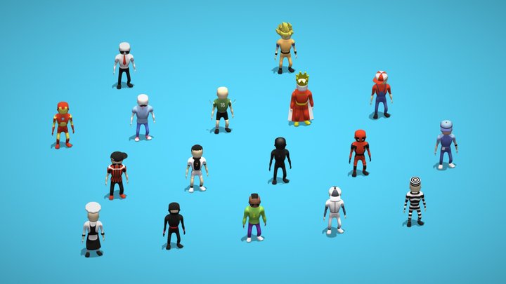 Hyper Casual Game - Stickman Characters Pack 3D Model