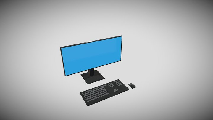 Low poly computer screen - Emapalé Informaticaté 3D Model