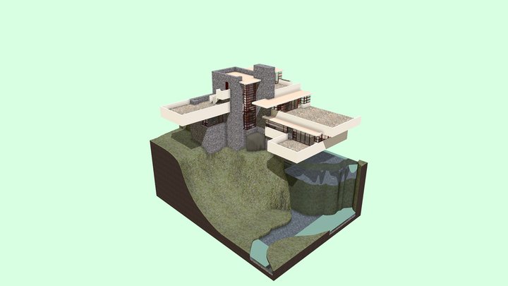 Fallingwater 3D Section：落水荘 断面モデル 3D Model