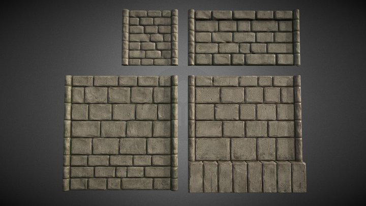 Stylized Modular Stonewalls – Free 3D Model STL