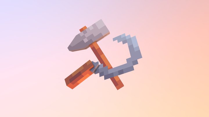 [Pixelar] Labor Day: Hammer and Scythe 3D Model