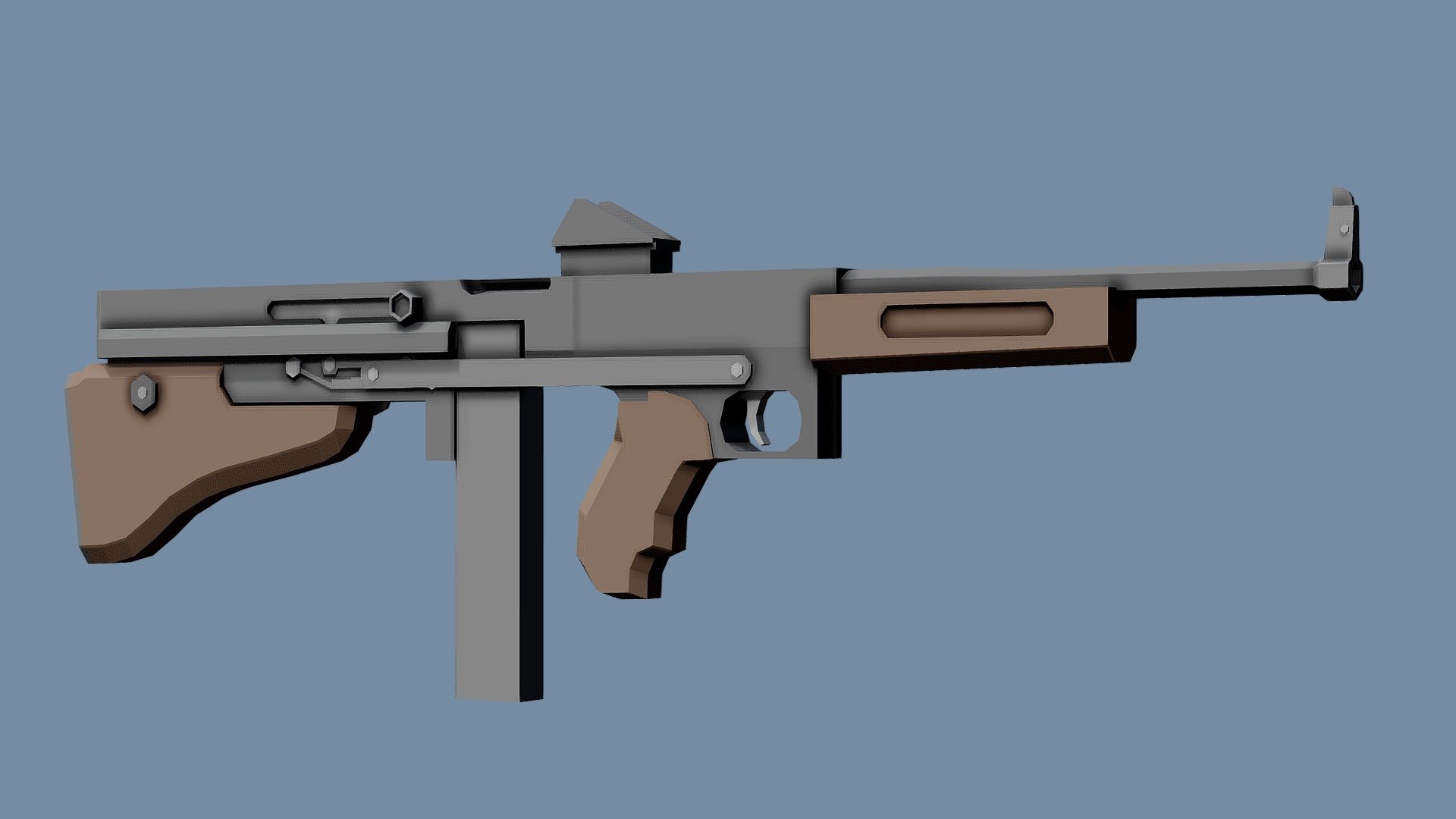 Low-Poly Thompson M1A1 Bullpup - 3D model by TastyTony [447bc8f ...