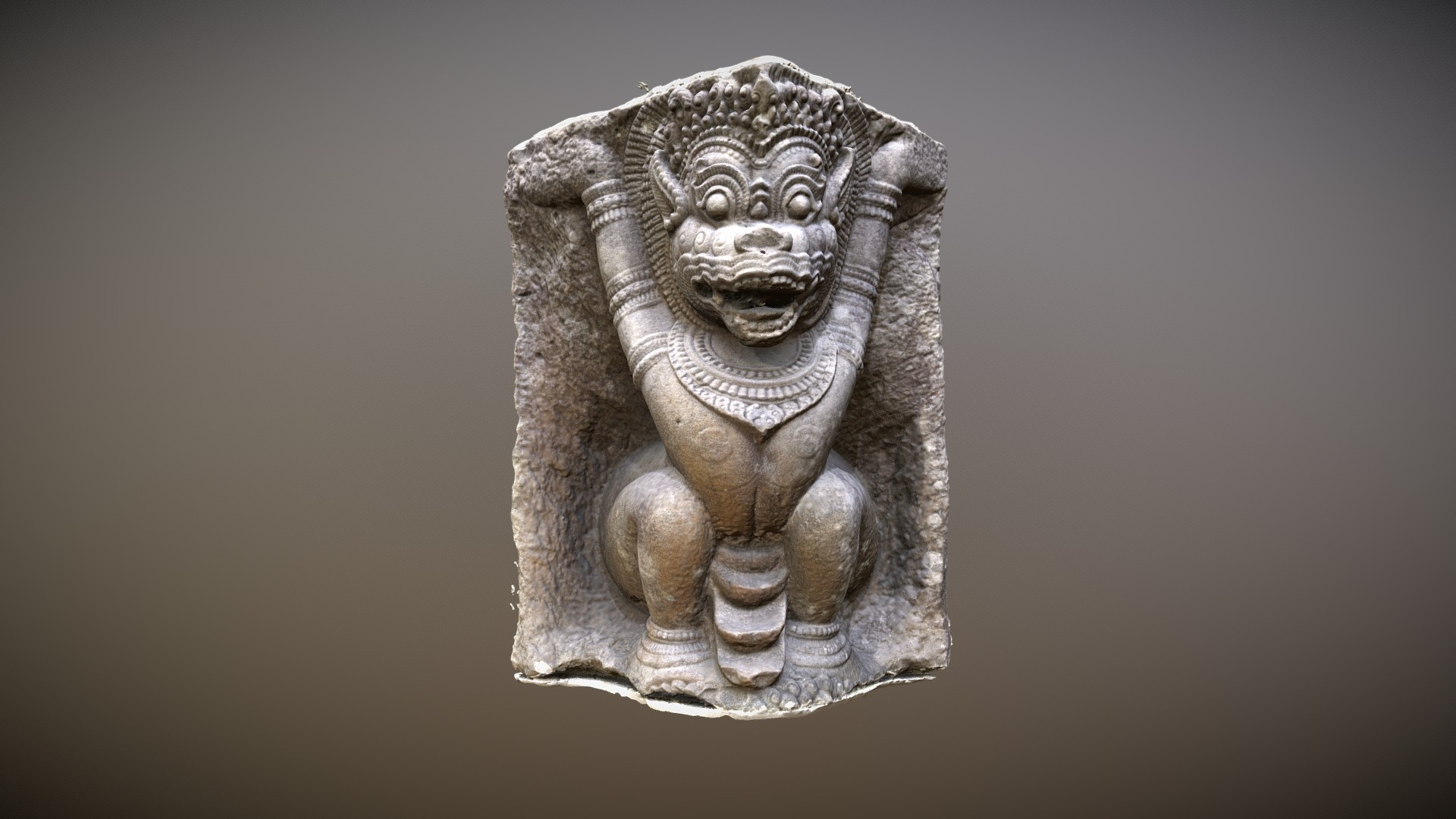 3D model Tuong Champa - This is a 3D model of the Tuong Champa. The 3D model is about a stone lion statue.
