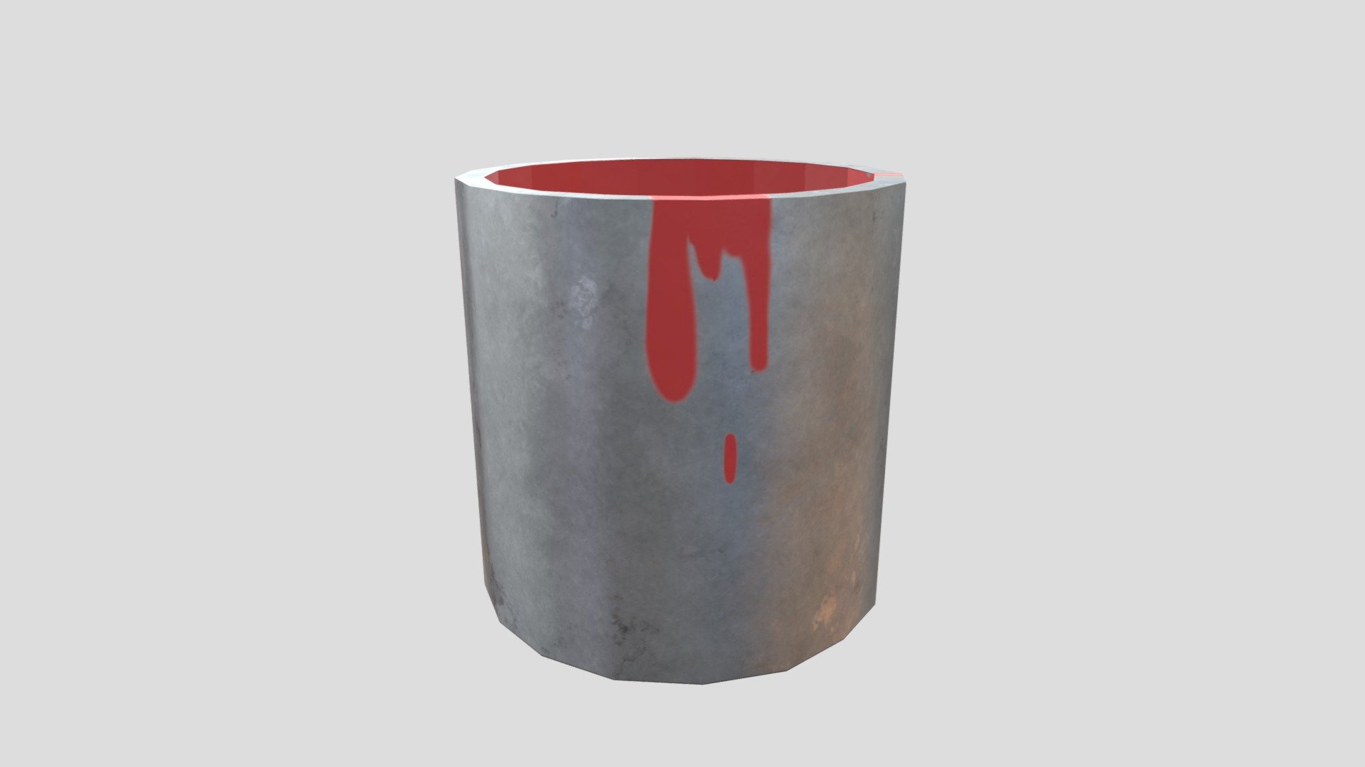 Paint Bucket with Red Paint