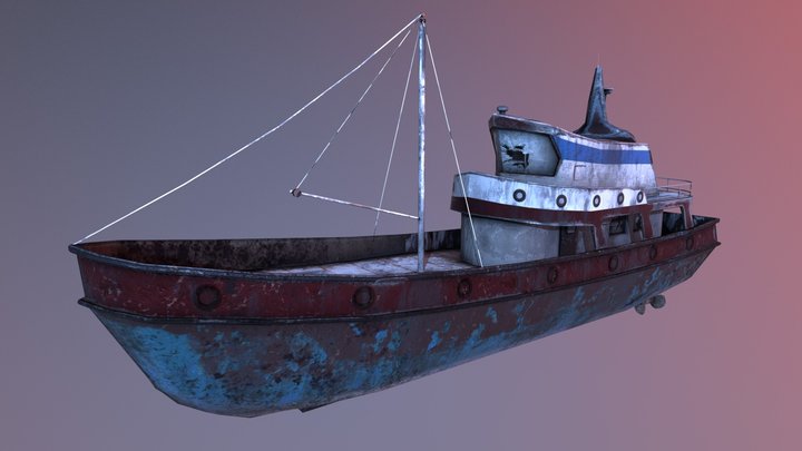 Boat Ruin 3D Model