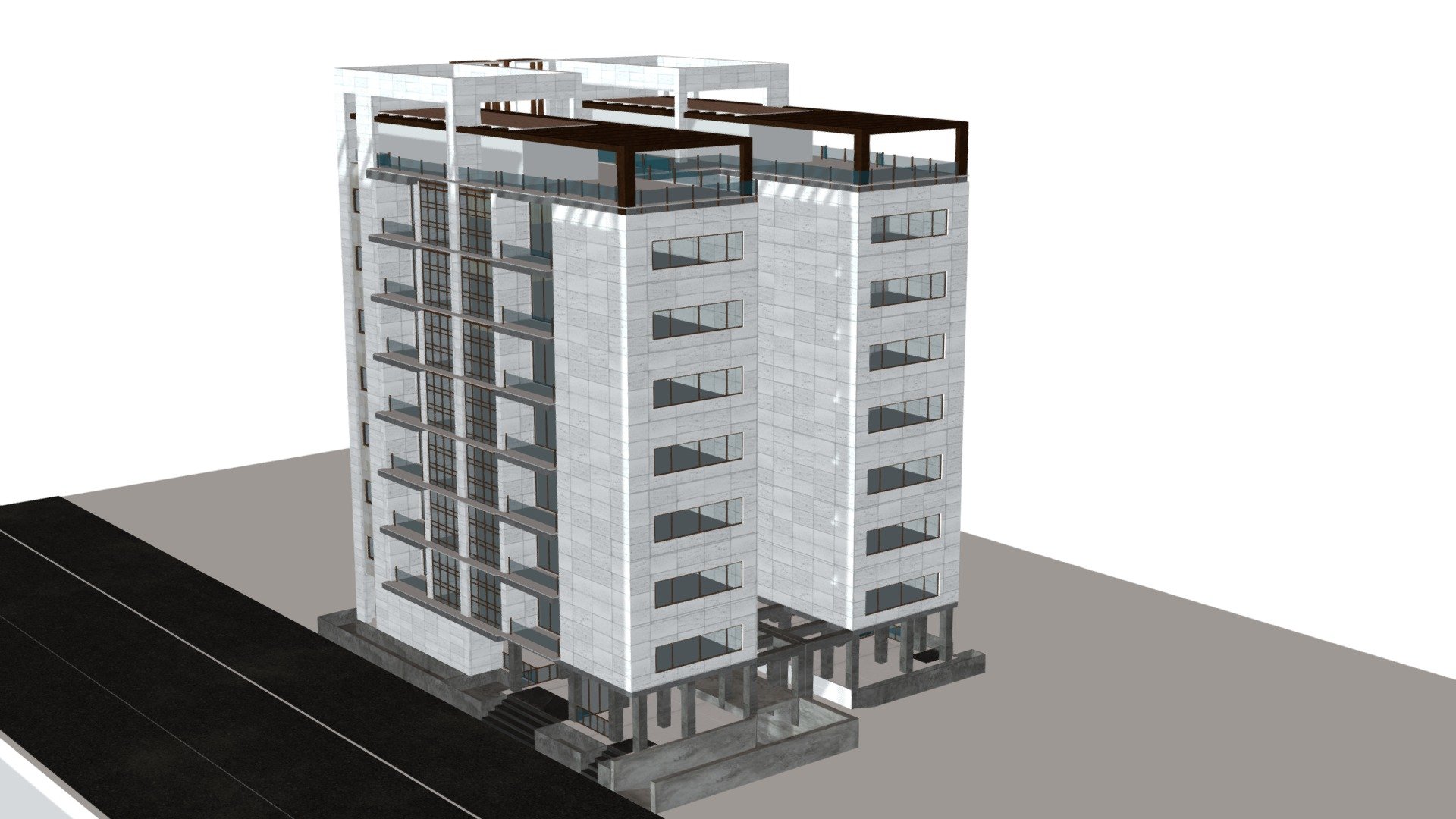 modern tower office apartment house home - Download Free 3D model by ...