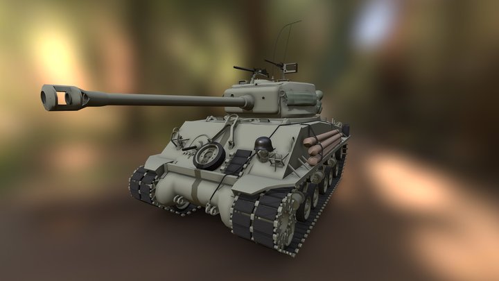 M4A3E8 Fury Tank Replica - Quick Textures 3D Model