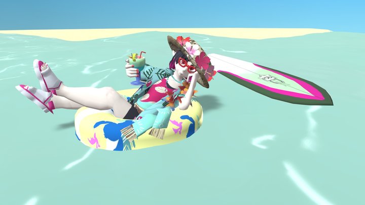 Lilia Tropical Wear Showcase 3D Model