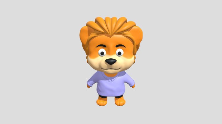 Cute character lion 3D Model