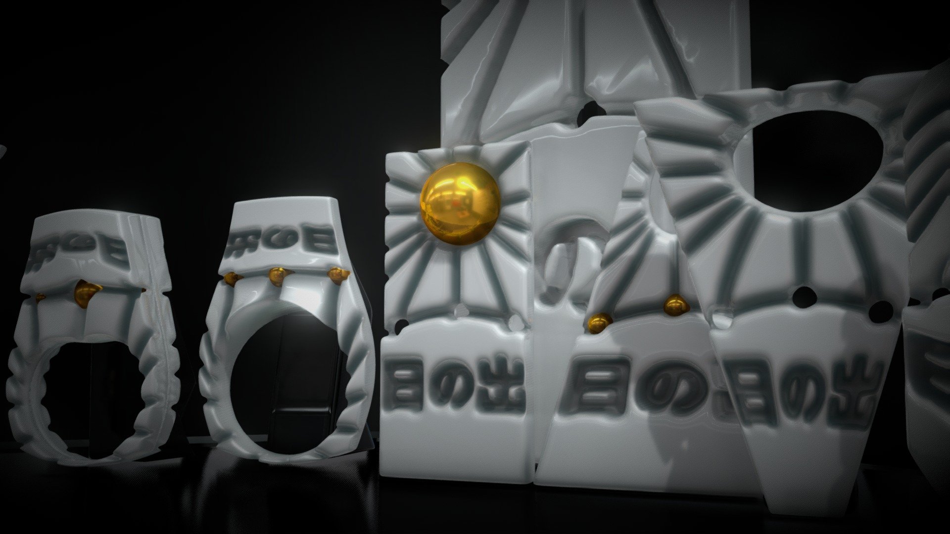 "日の出" "Golden Sun" Hanafuda Jewelry-Showcase