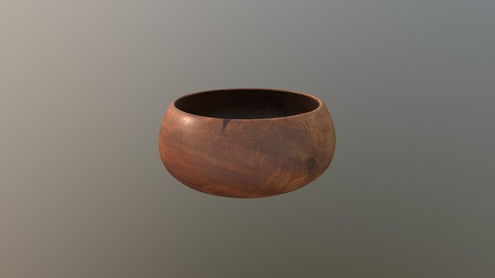Hawaiian Hand Carved Wooden Bowl 3D Model