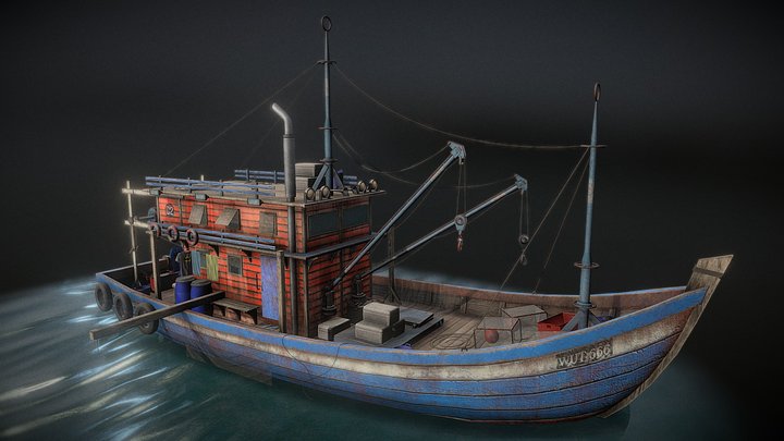 Fishing Boat (South East Asian style) 3D Model