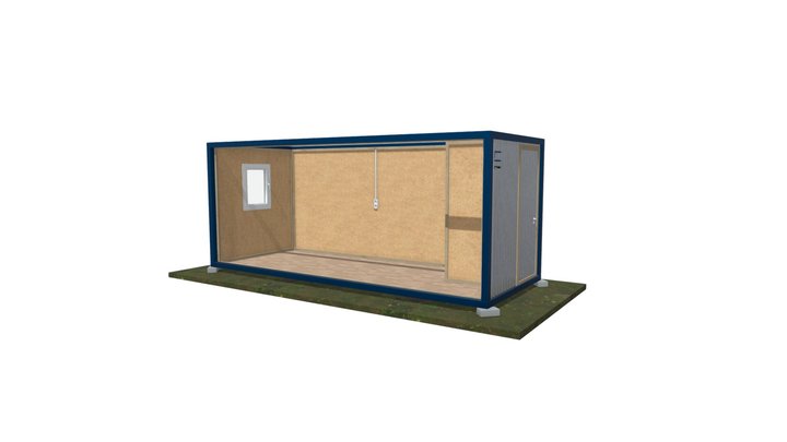Бытовка торцевая с тамбуром 3D Model