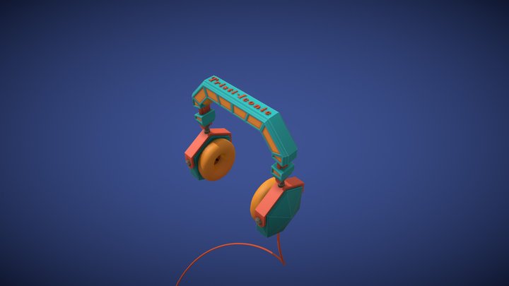 Stylized Headphones 3D Model