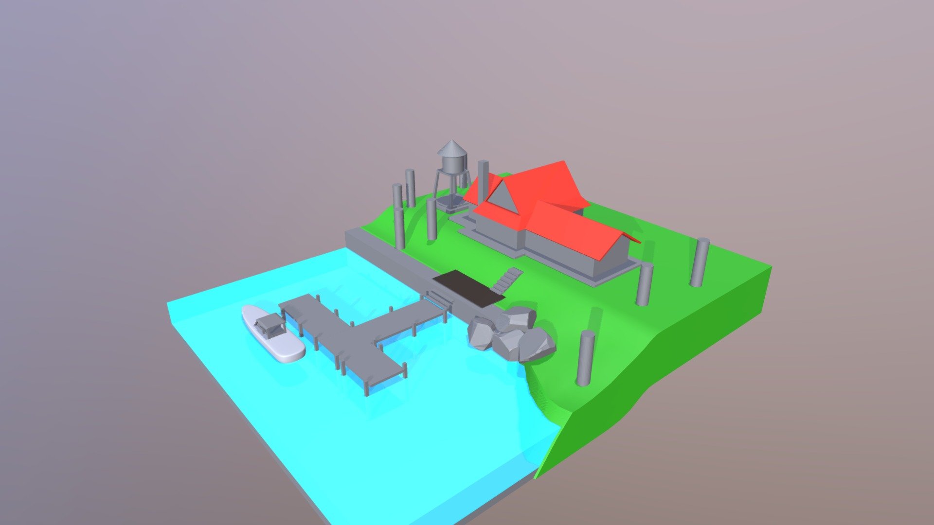 Lake house scene (V.01) - 3D model by grantgenesius [4490a13] - Sketchfab