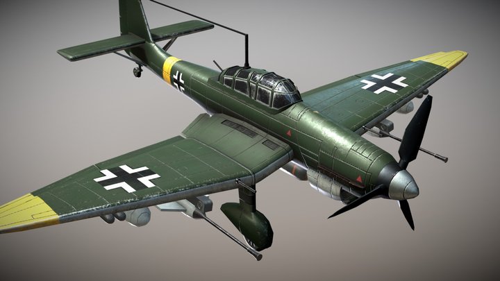 WW2 German Dive-Bomber JU87 Stuka 3D Model